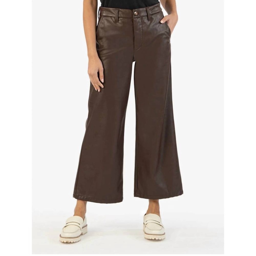 Kut from the Kloth Aubrielle Wide Leg Faux Leather Pants.
